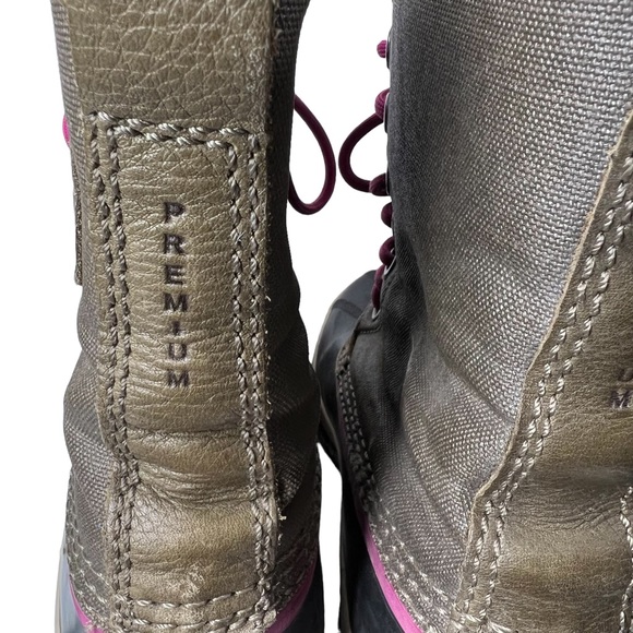 SOREL BOOTS Premium waterproof Winter Snow Olive Fuchsia purple size 8.5 EUC - Picture 6 of 11